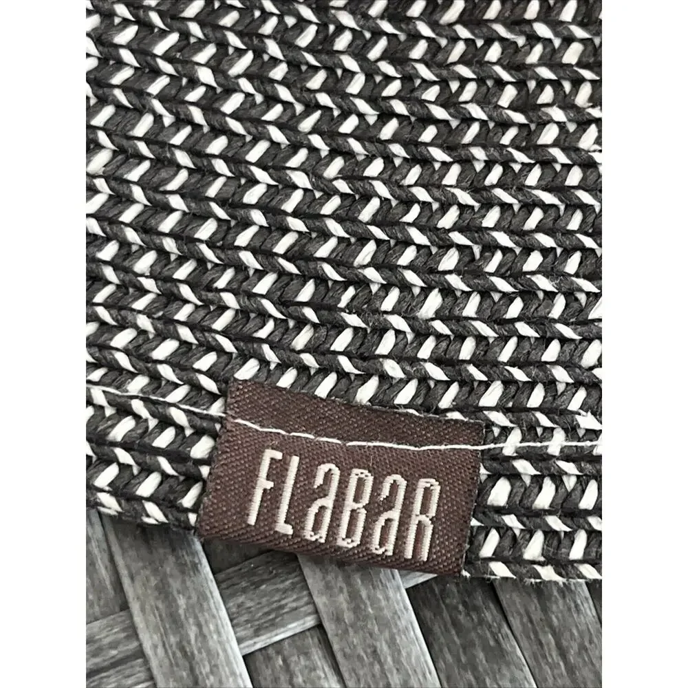 FLABAR Paper Straw Brown & White Mix Floppy Sun Hat with Beaded Hatband 58cms